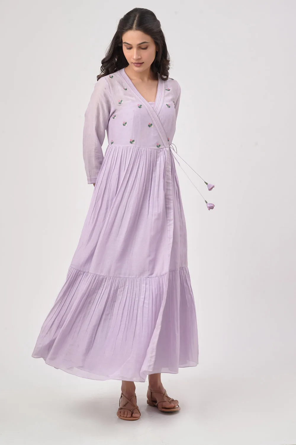 Lilac Angrakha Maxi Dress