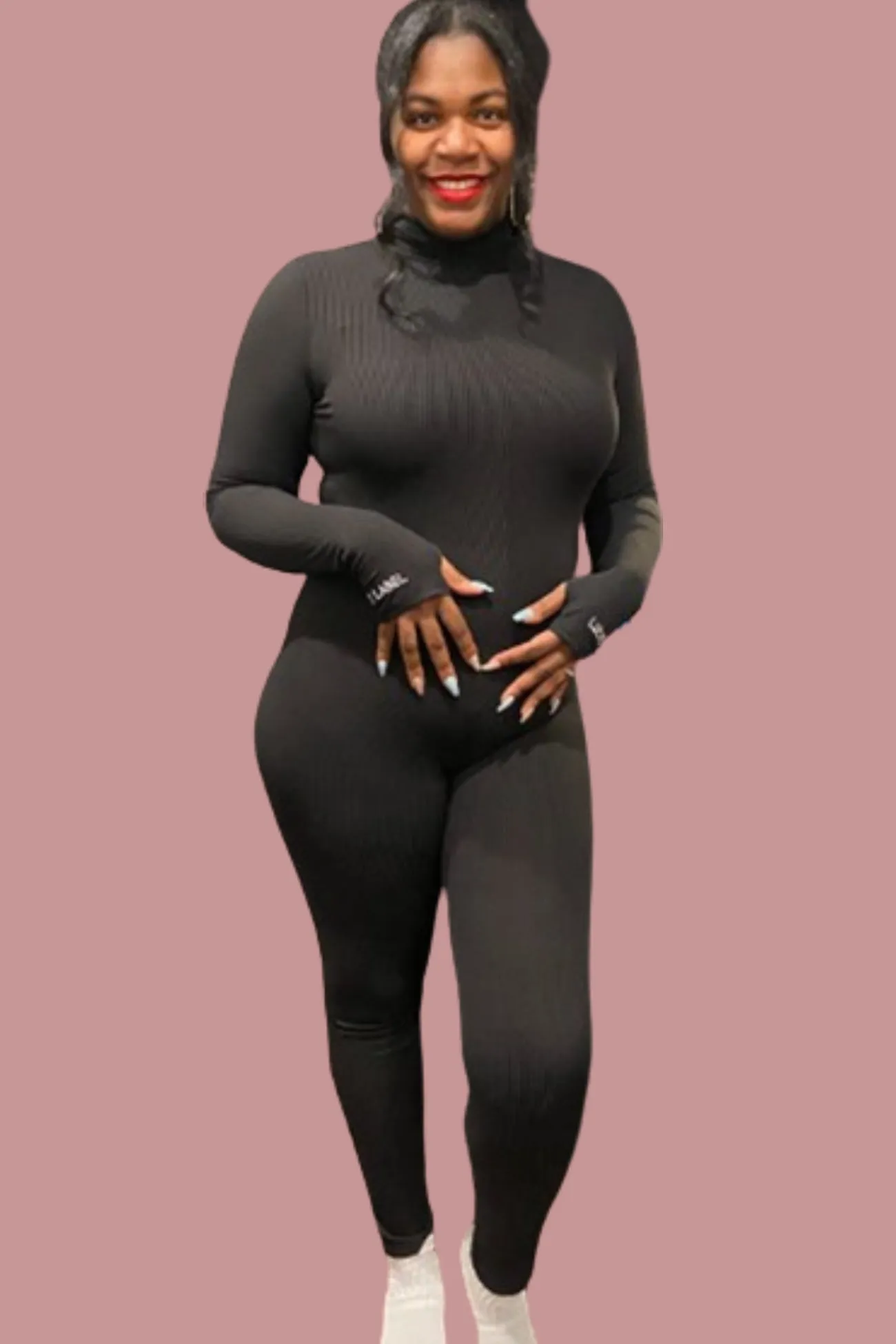 Long Sleeve High Waist Bodycon Jumpsuit