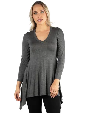 Long Sleeve Split Hemline Tunic Top