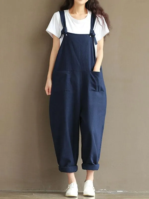 Loose Comfortable Pocket Jumpsuits