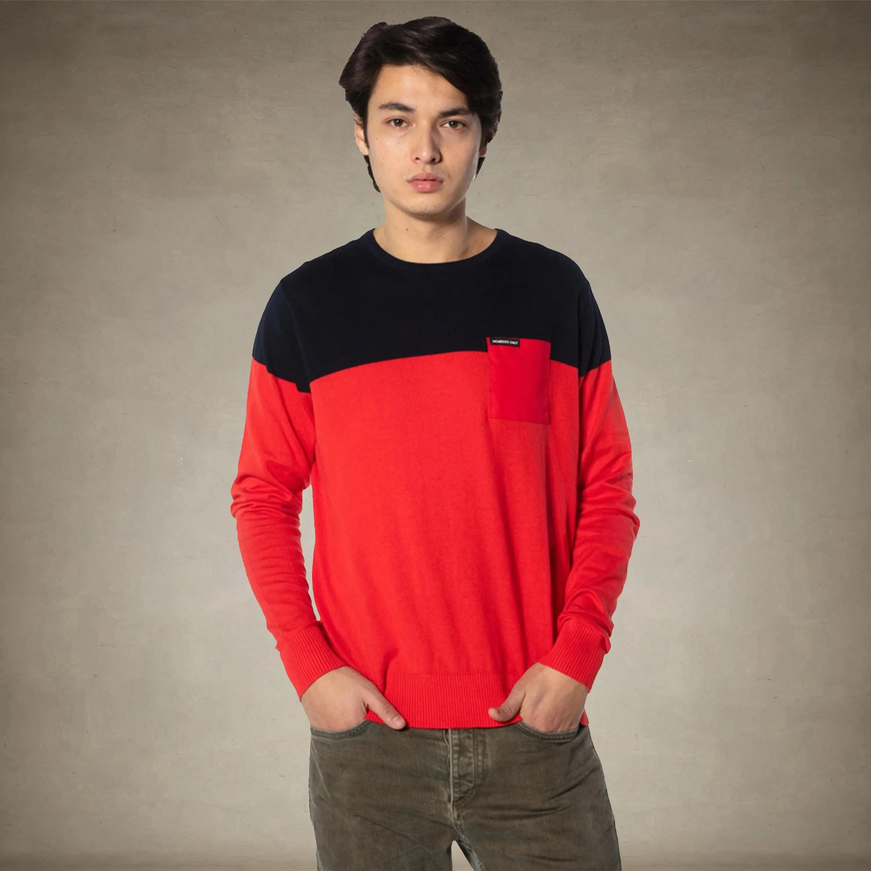 Men's Color Block Pullover Sweater - FINAL SALE