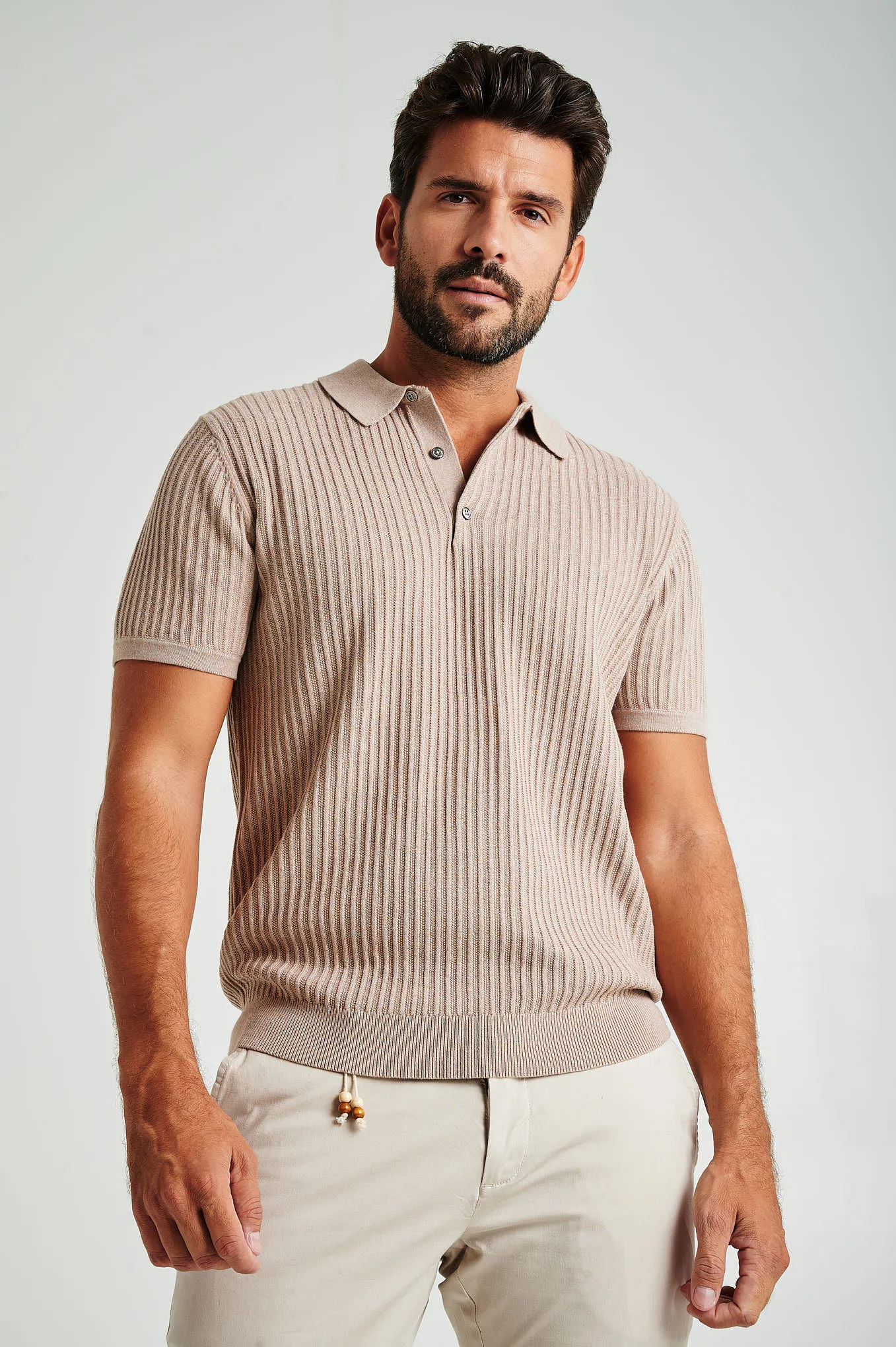 Men's short sleeve organic cotton polo sweater