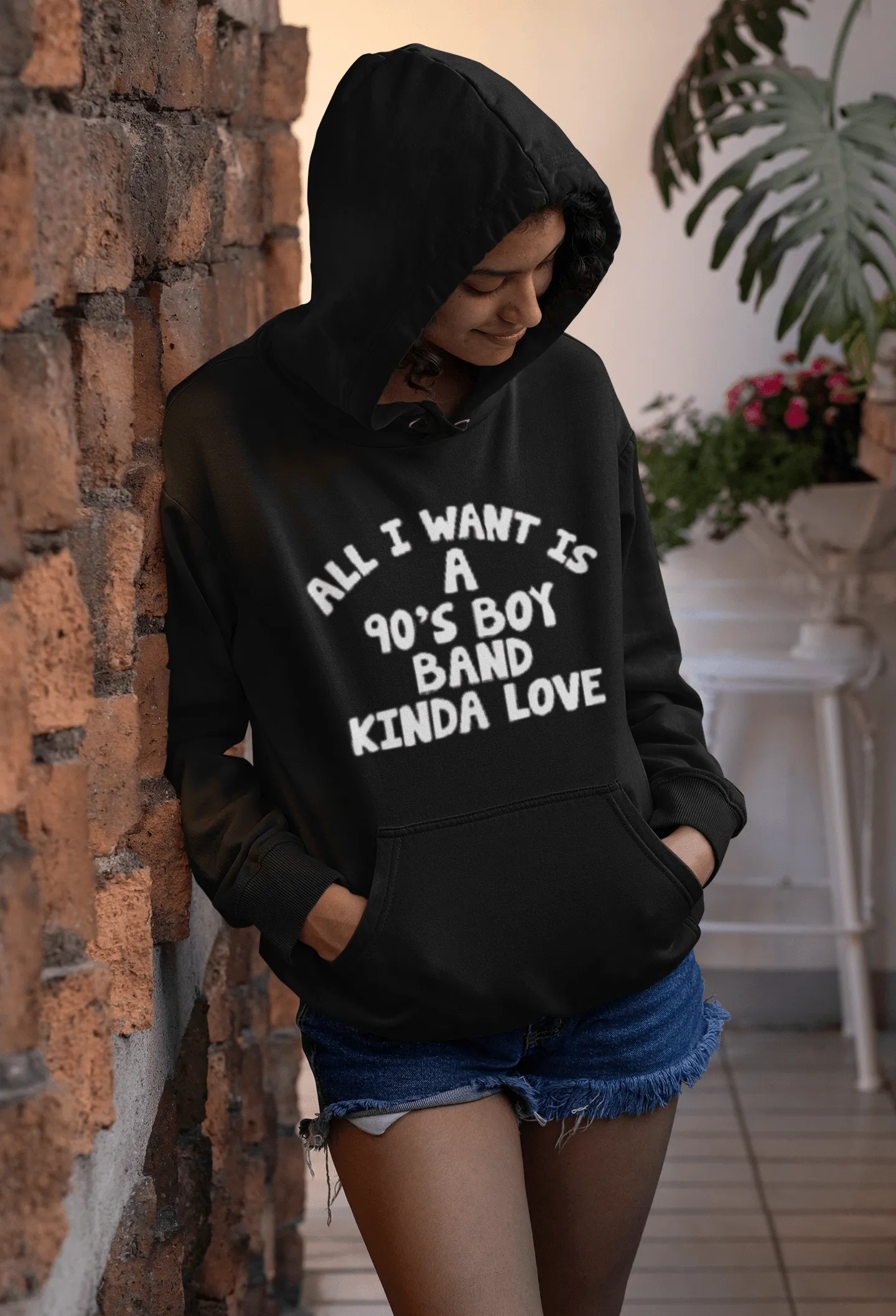 Midweight Hoodie Top Koala All I Want is a 90's Boy Band Kinda Love Pullover