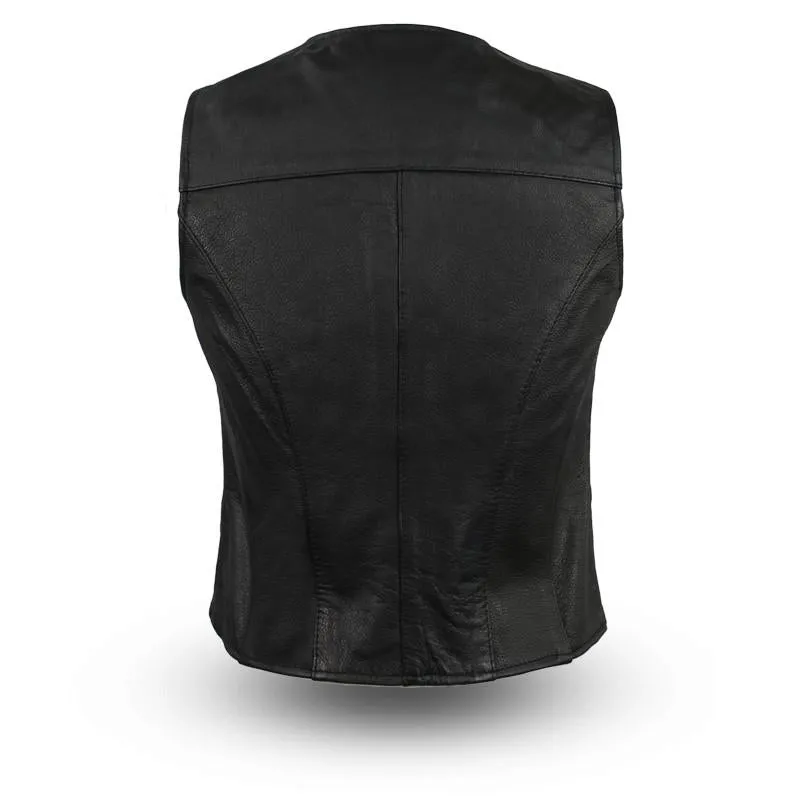 MKL - Sleaky Women's Motorcycle Western Style Leather Vest