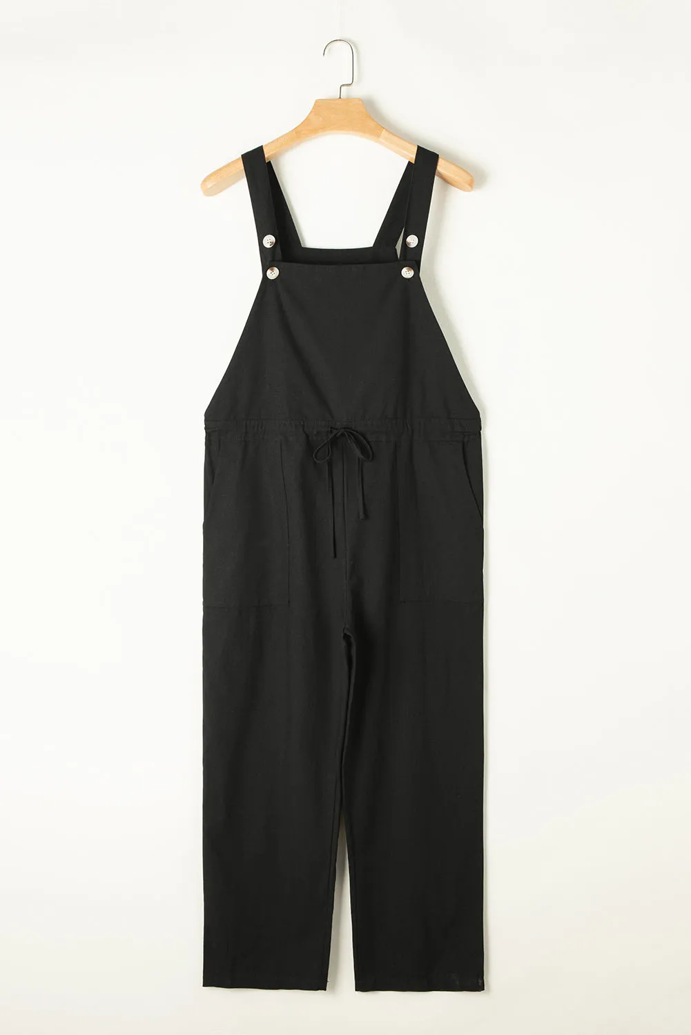 Modern Cropped with Buttoned Straps and Drawstring Jumpsuit