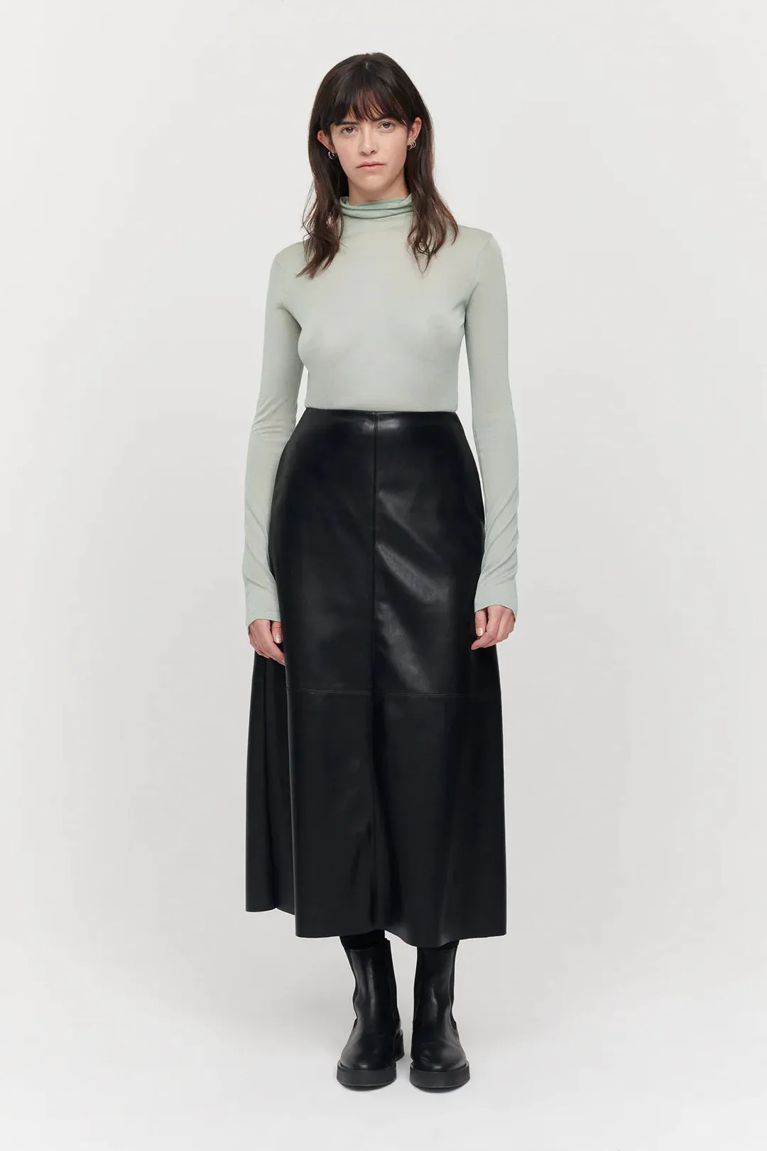 Molly Black Faux Leather Skirt