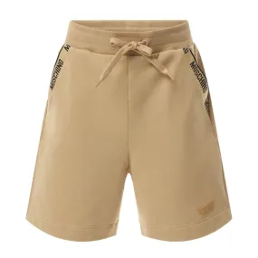 Moschino Underwear Logo Tape Beige Sweat Shorts