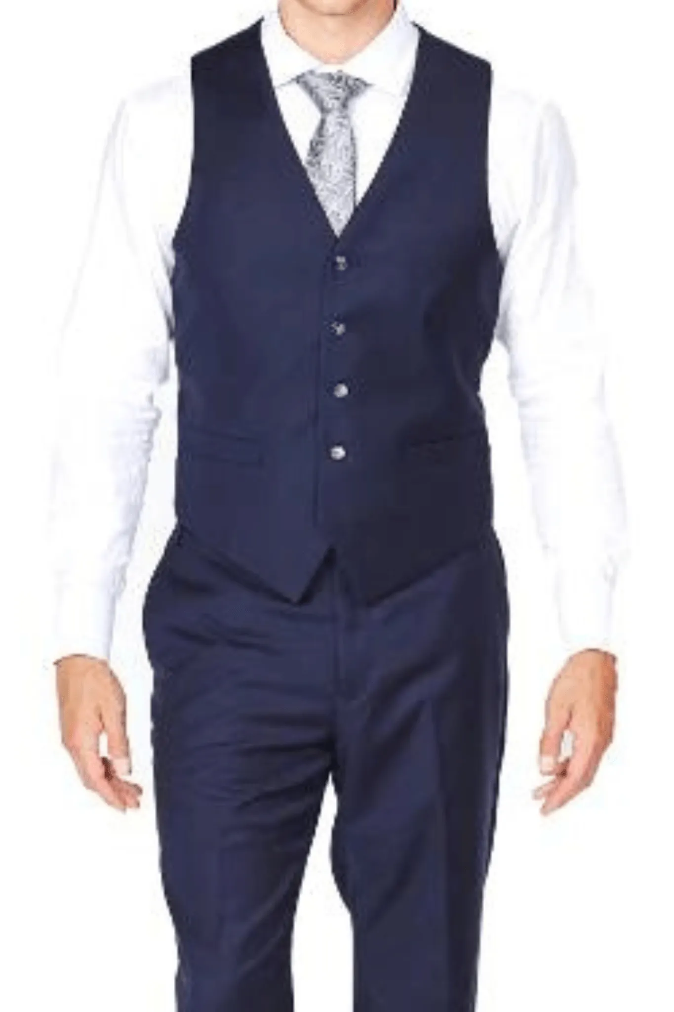 Navy Luxurious Italian Wool Collection Vest