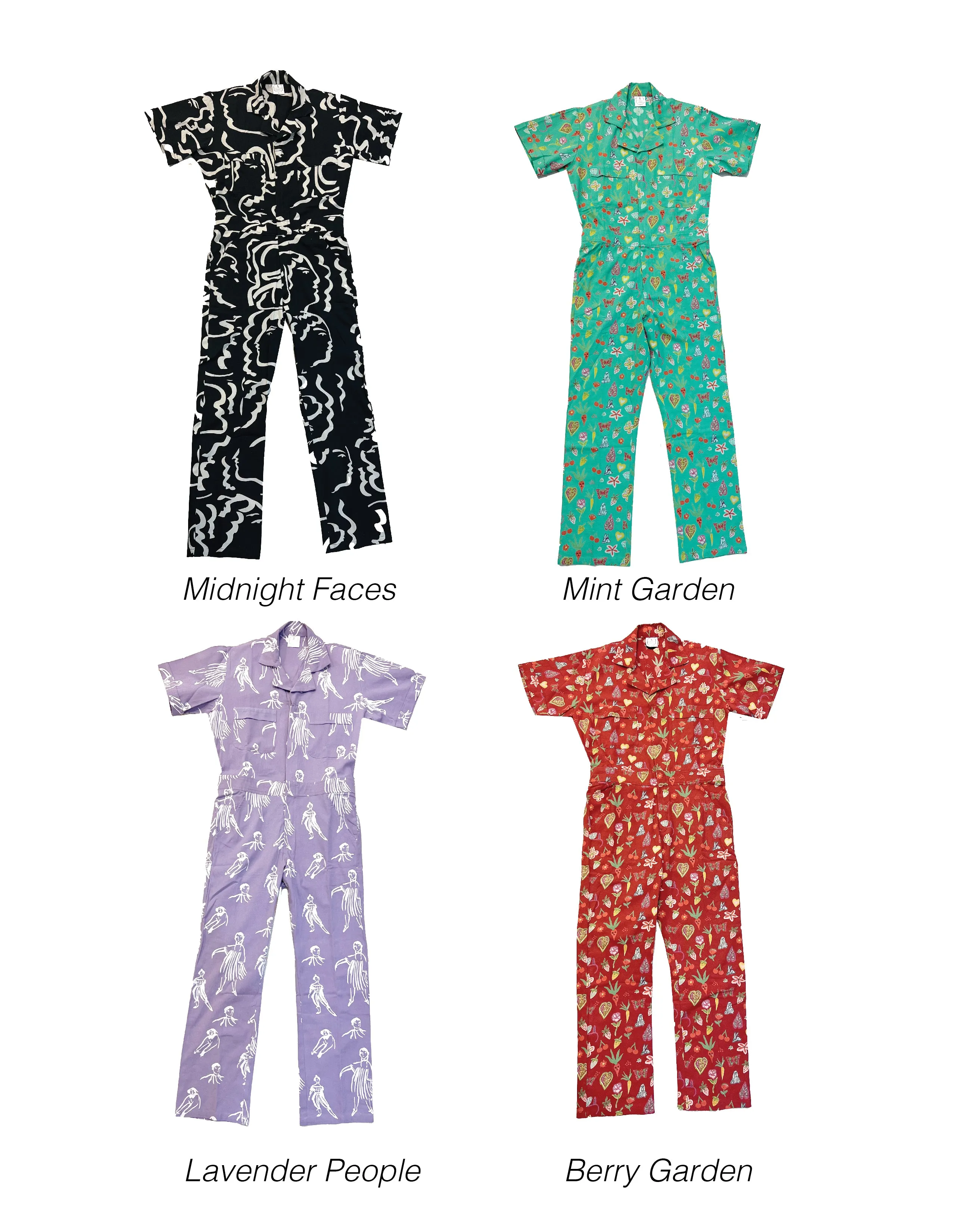 New! Midnight Faces | Printed jumpsuit | Boiler-suit | Romper |Black Jumpsuit