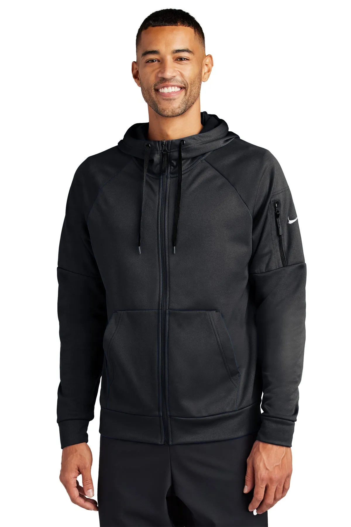 Nike Therma-FIT Pocket ZipUp Custom Hoodies, Black