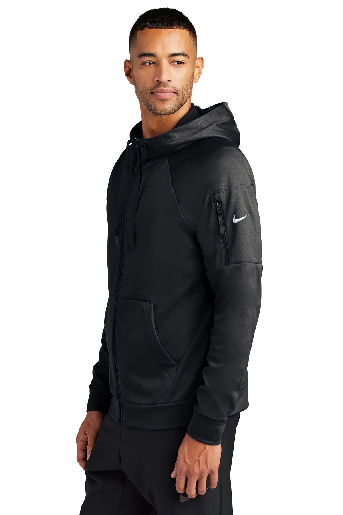 Nike Therma-FIT Pocket ZipUp Custom Hoodies, Black