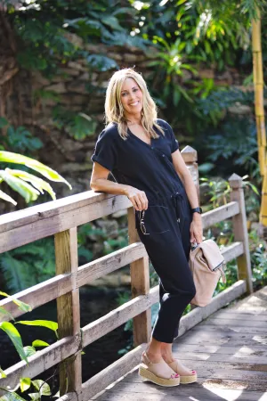 n:PHILANTHROPY - Gingham Jumpsuit in Black Cat