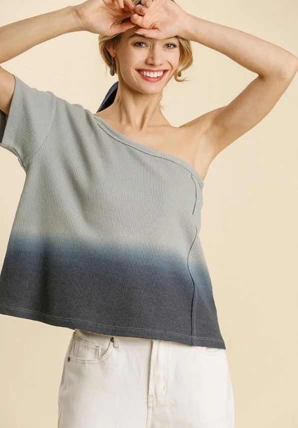 One Shoulder Ombre Top