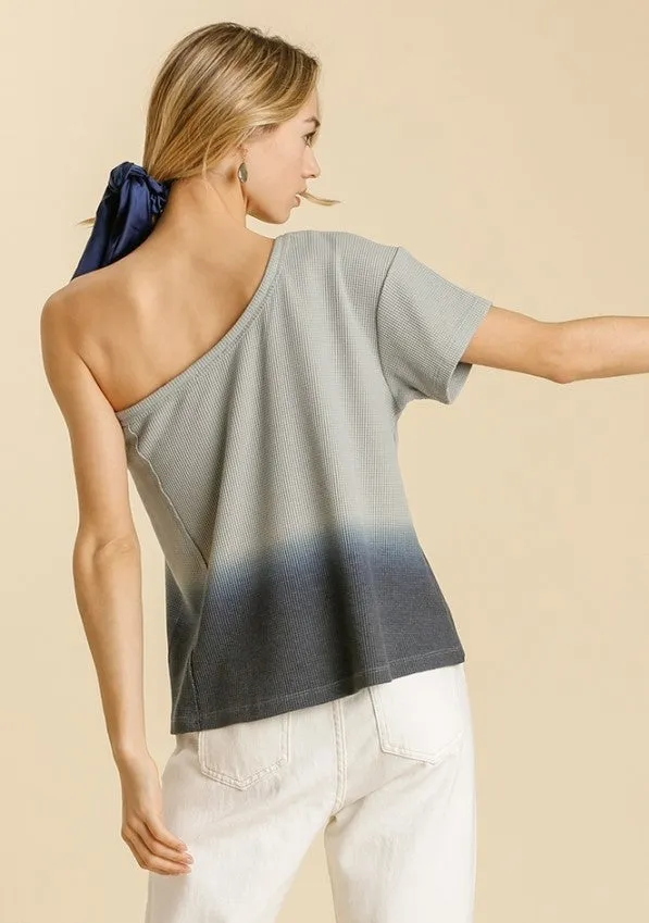 One Shoulder Ombre Top