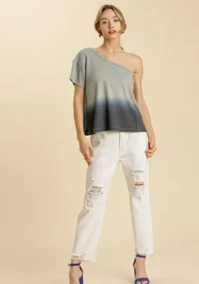 One Shoulder Ombre Top