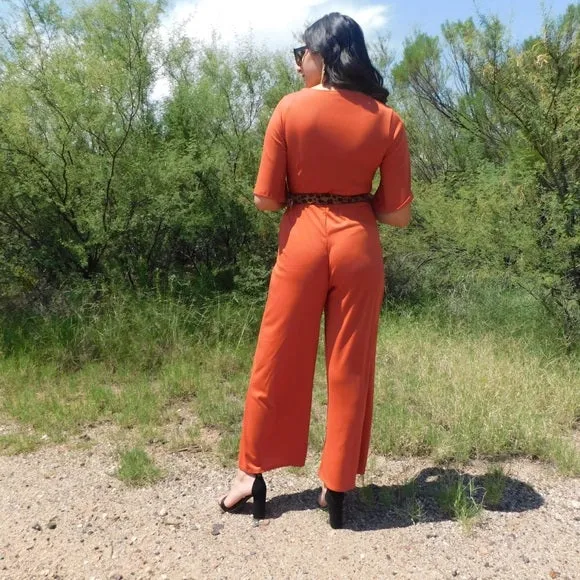 Orange Long Jumpsuit