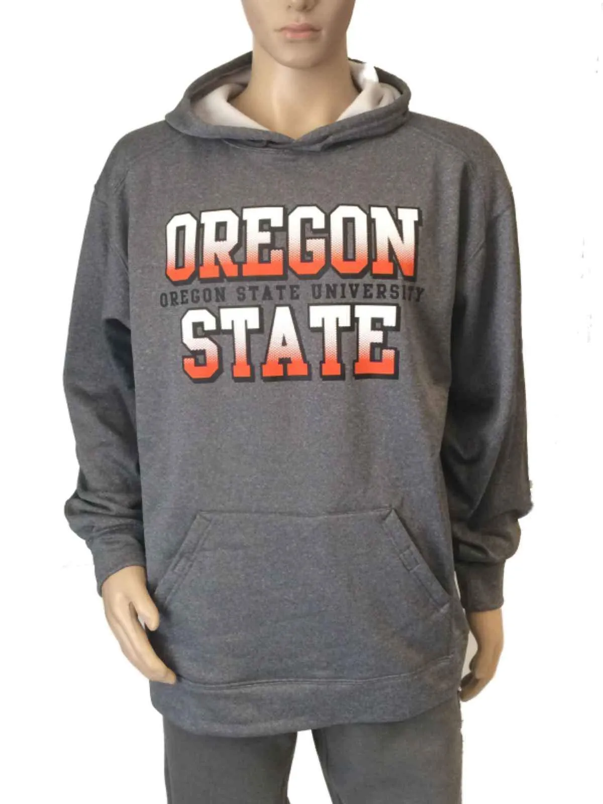 Oregon State Beavers Charcoal Gray Long Sleeve Pullover Hoodie Sweatshirt (L)