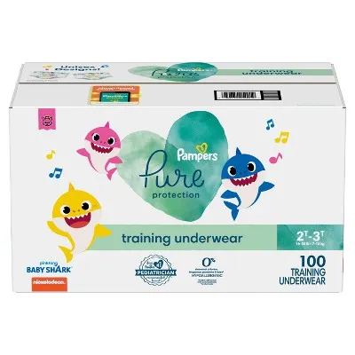 Pampers Pure Protection Training Underwear - Baby Shark - Size 2T-3T - 100ct