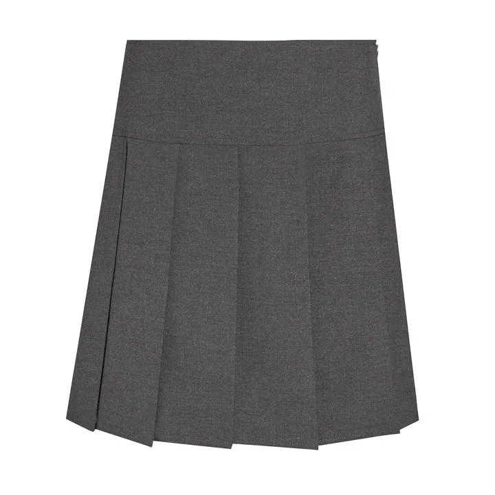 Panel Pleated School Skirt - Grey