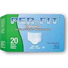 Per-Fit Protective Underwear, Green, Pull Up Style, Medium (34" to 44") - One pkg of 20 each