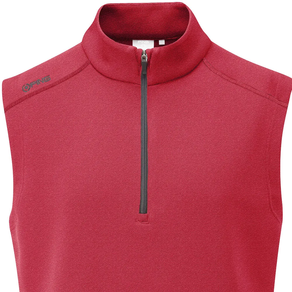 Ping Ramsey 1/2 Zip Gilet - Rich Red Marl