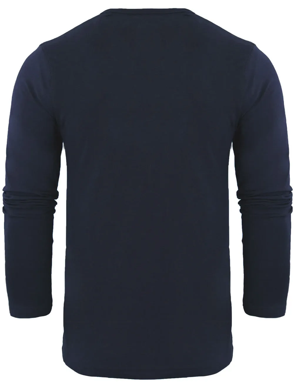 PragueB Long Sleeve Cotton Jersey Top in Navy