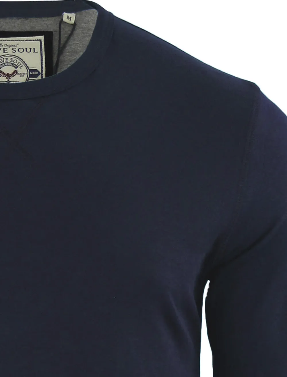 PragueB Long Sleeve Cotton Jersey Top in Navy