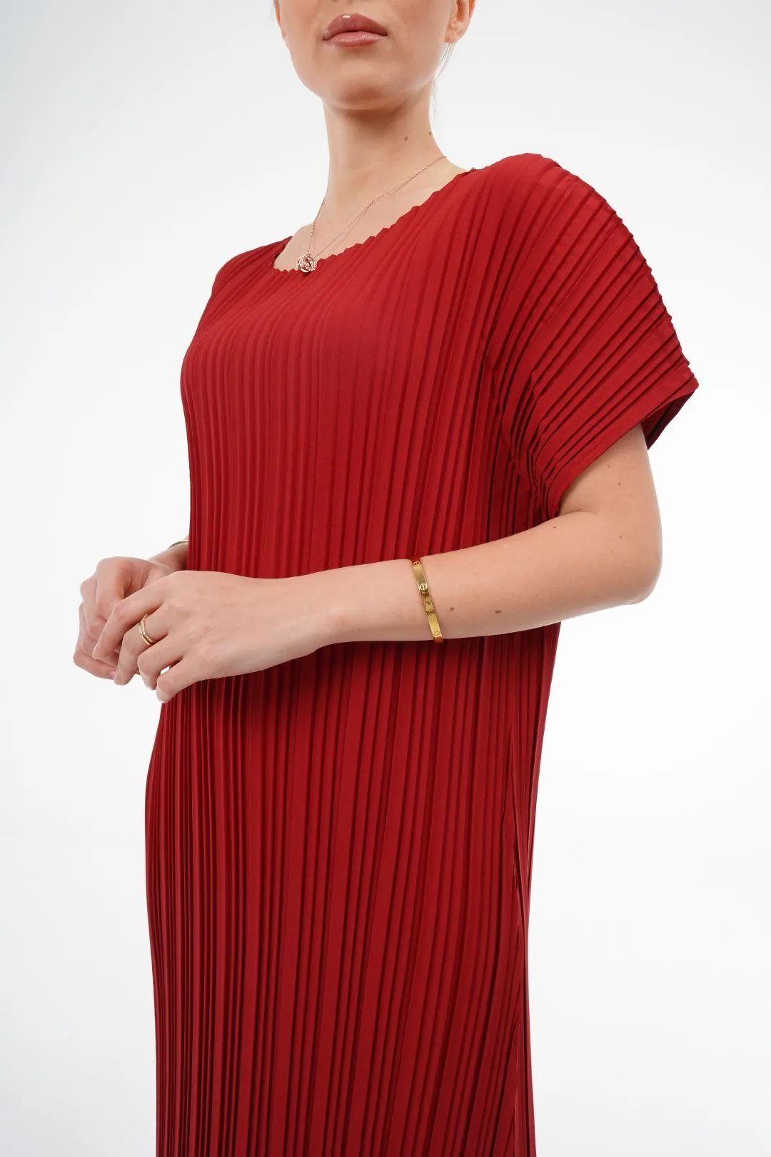 Priya Short Sleeve Pleated Dress