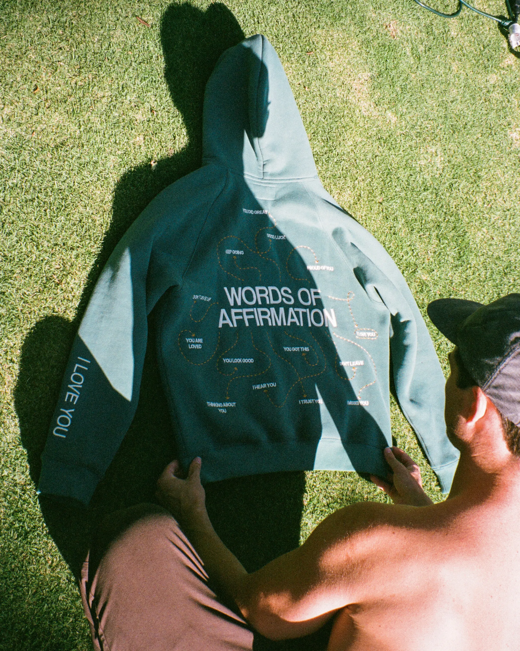 "Words of Affirmation" Oversized Lux Hoodie in Green