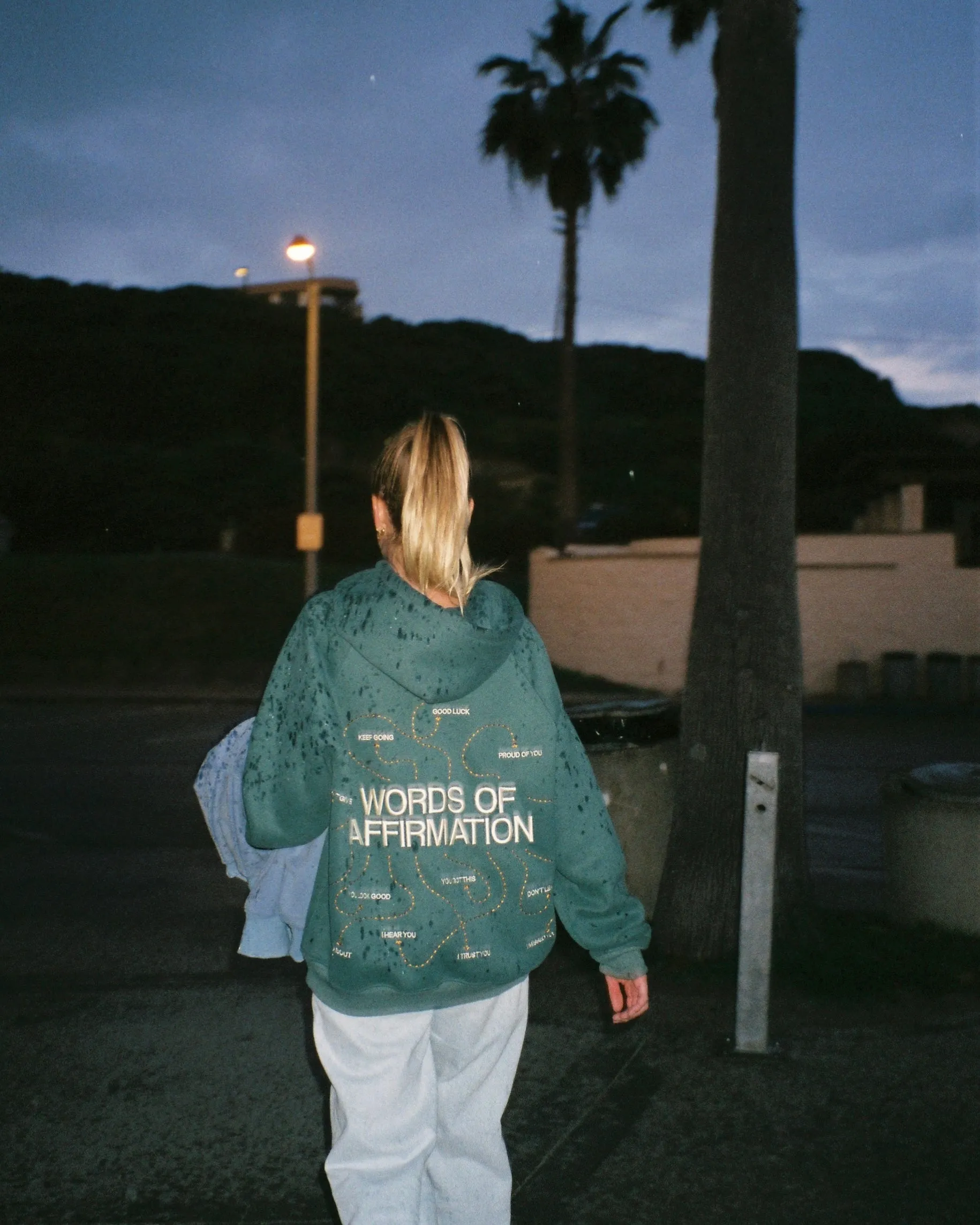 "Words of Affirmation" Oversized Lux Hoodie in Green