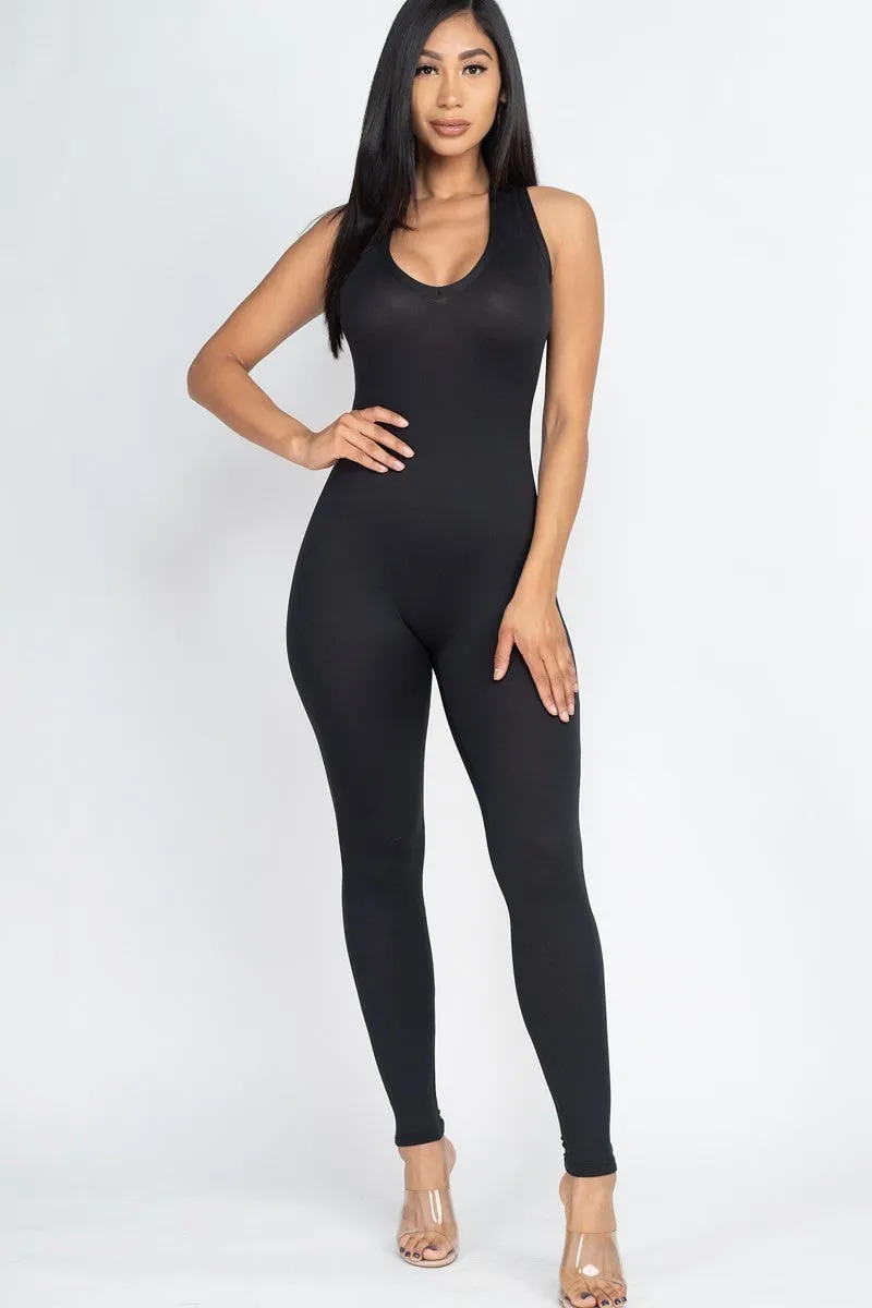 Racer Back Bodycon Jumpsuit