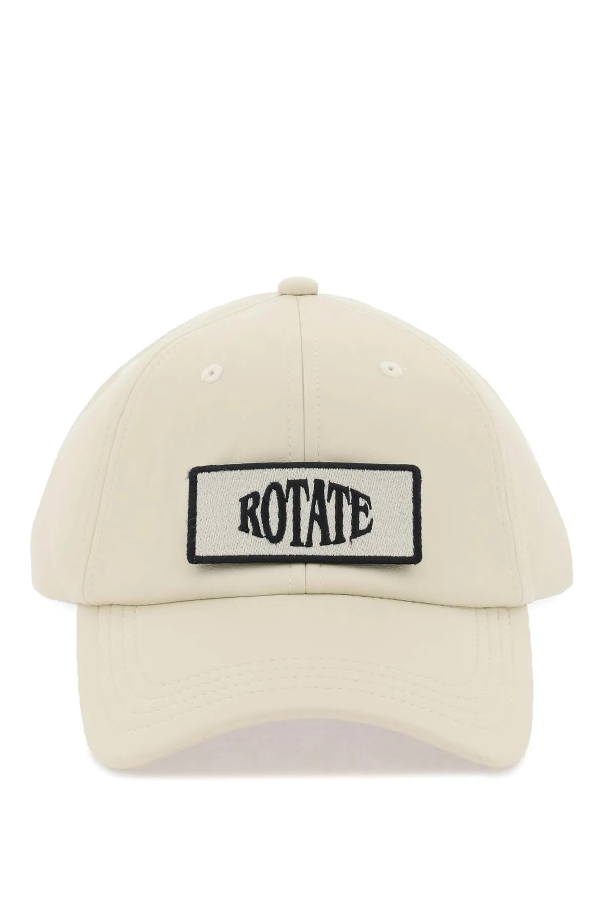 Rotate baseball cap with logo patch