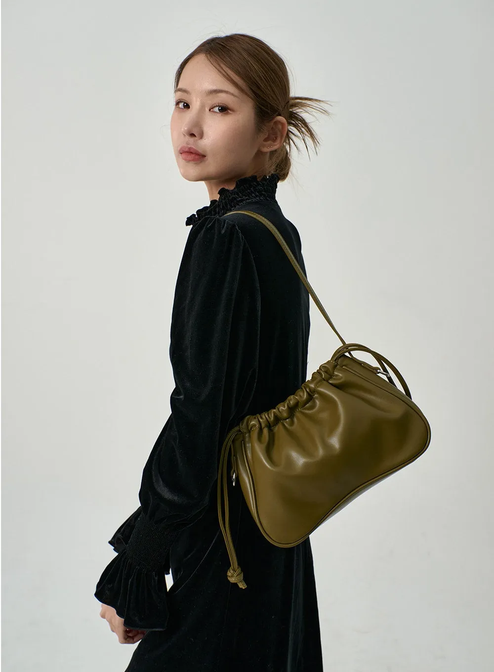 Ruched Square Shoulder Bag CD13