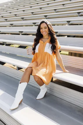 Rush The Field Gauze Dress - Burnt Orange