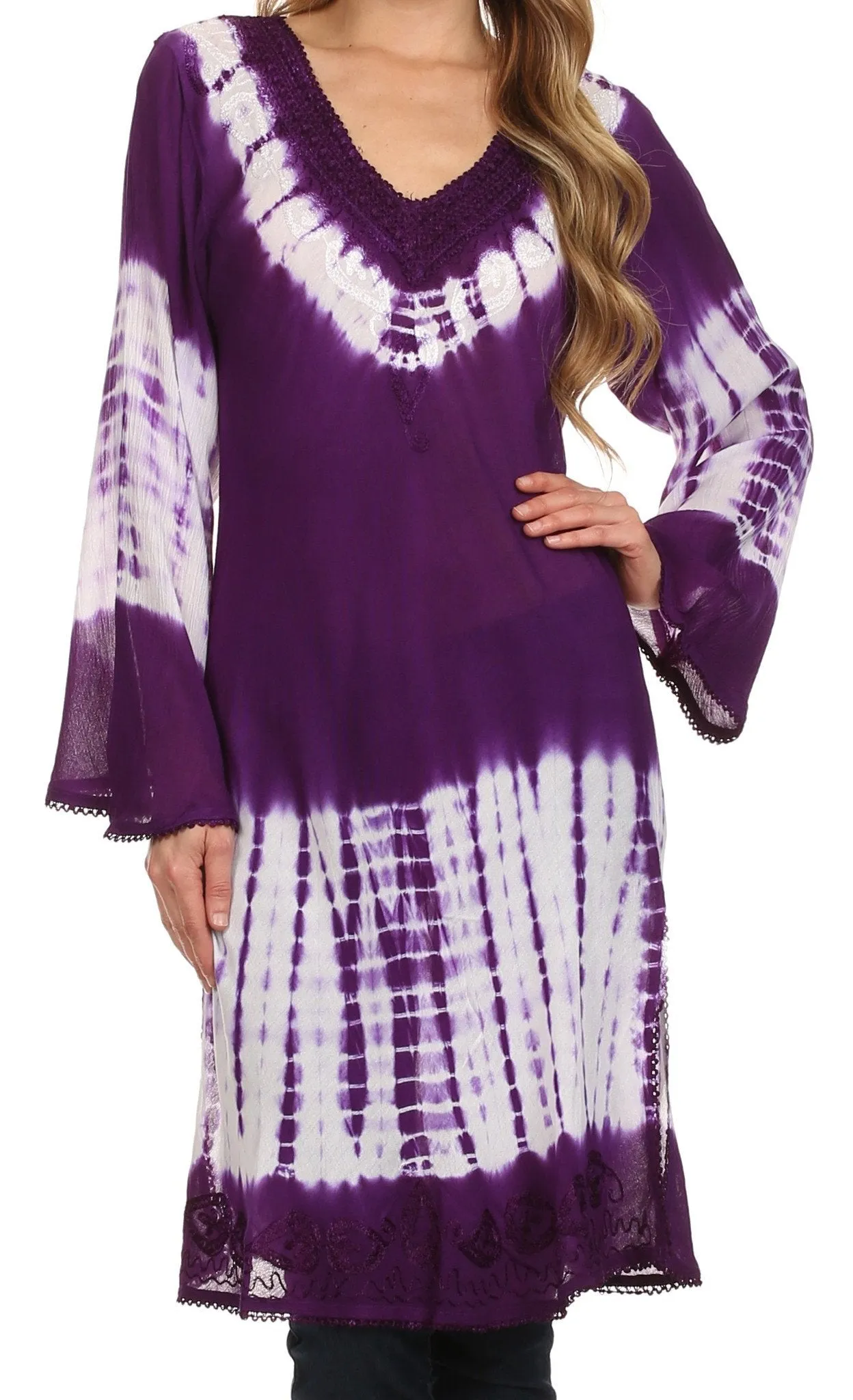 Sakkas Aaheli Tie-Dye Tunic Top / Blouse / Cover Up