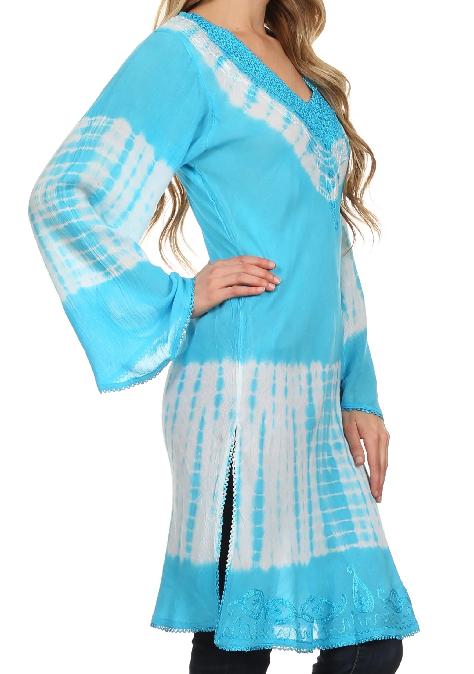 Sakkas Aaheli Tie-Dye Tunic Top / Blouse / Cover Up