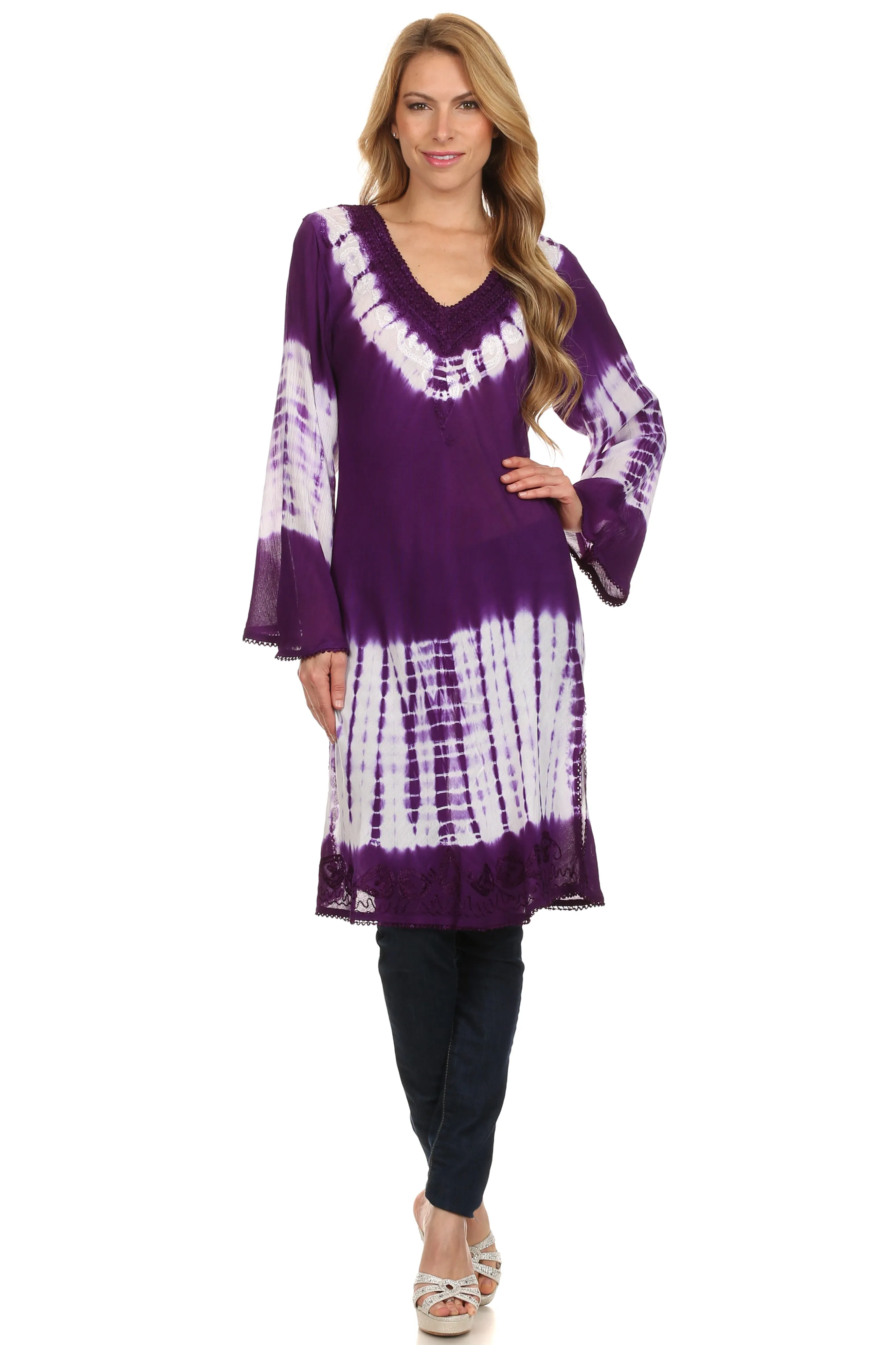 Sakkas Aaheli Tie-Dye Tunic Top / Blouse / Cover Up