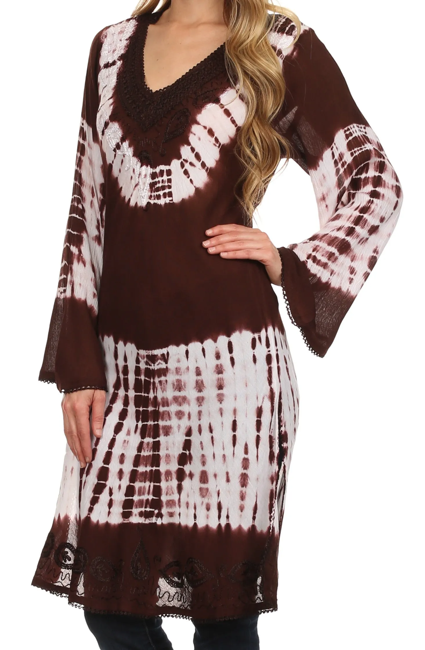 Sakkas Aaheli Tie-Dye Tunic Top / Blouse / Cover Up