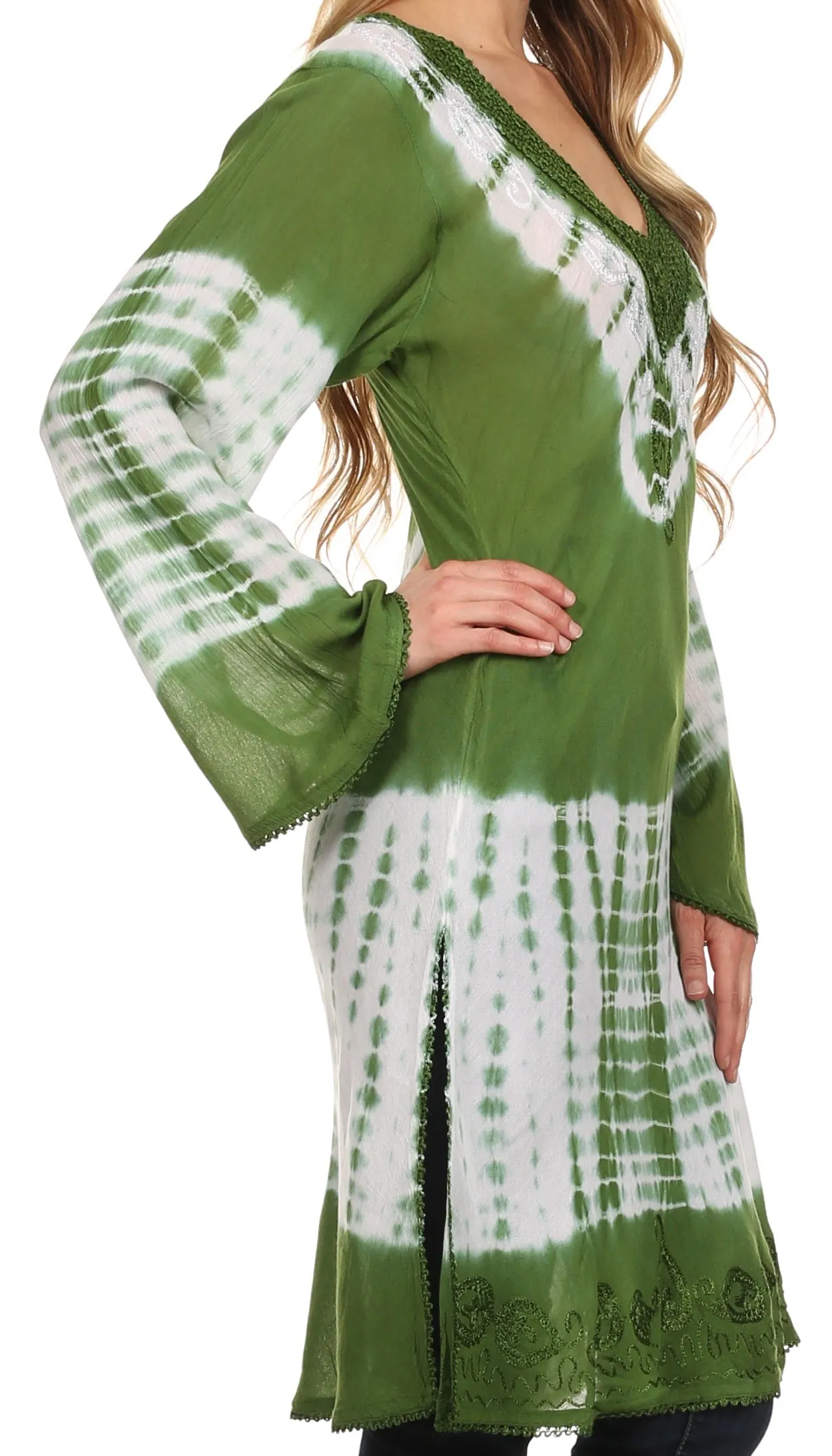 Sakkas Aaheli Tie-Dye Tunic Top / Blouse / Cover Up