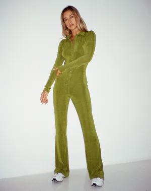 Salish Jumpsuit in Crepe Lime