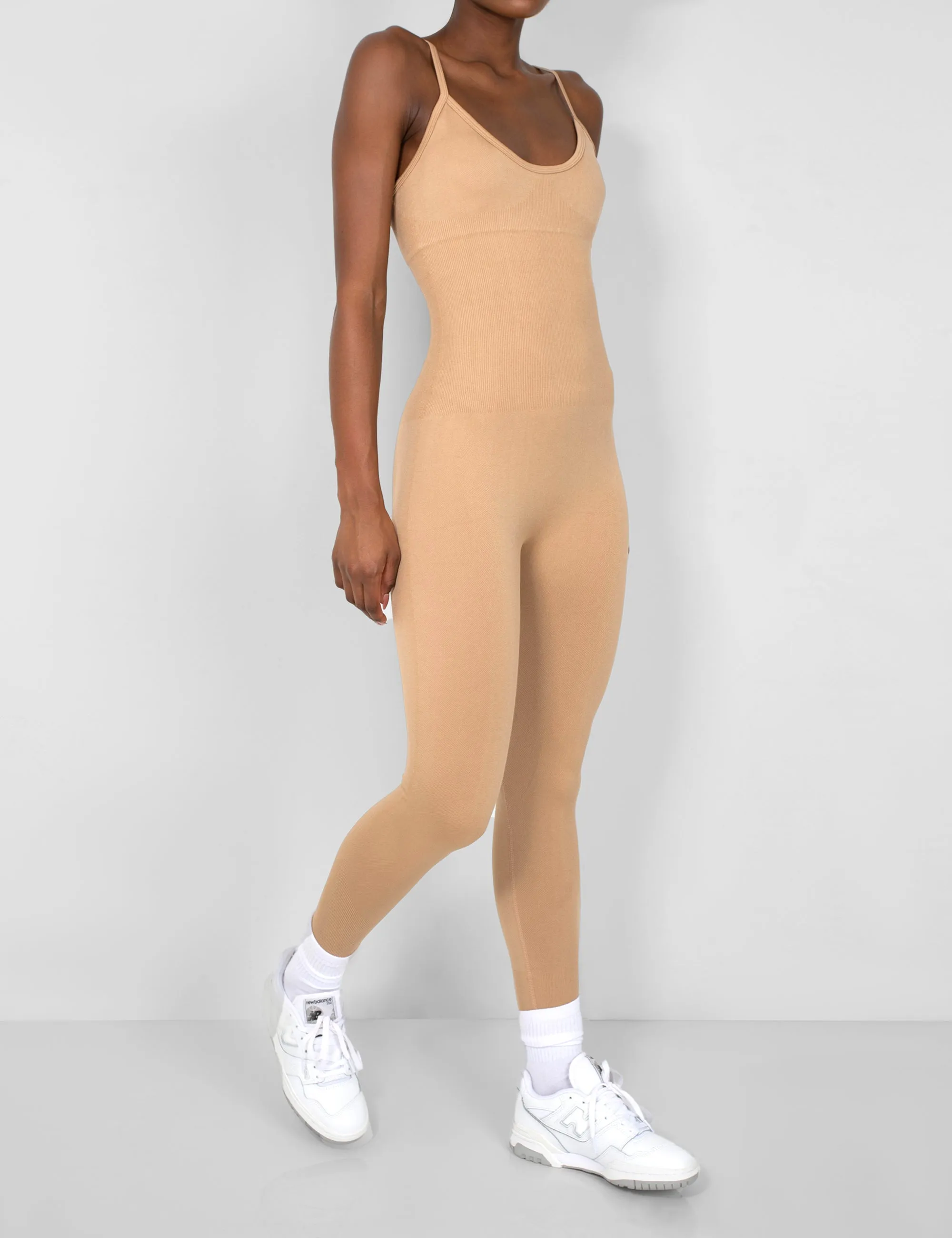 Seamless Unitard Jumpsuit Camel