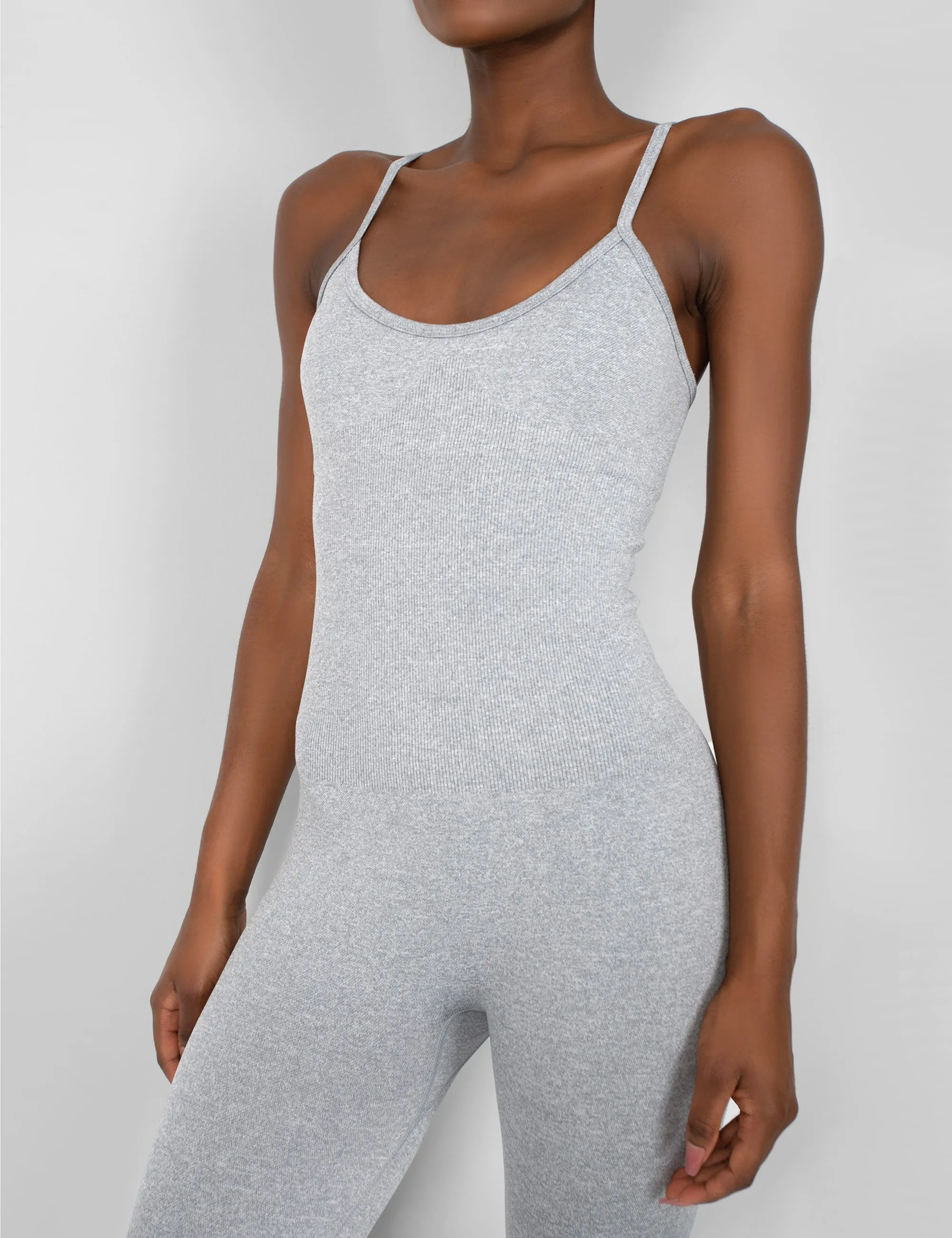 Seamless Unitard Jumpsuit Grey