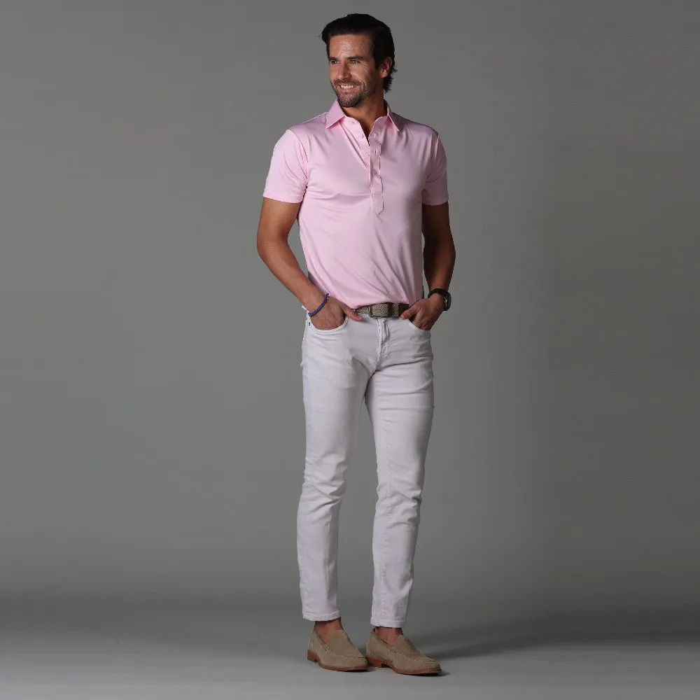 Semi-Spread Collar Polo Pink