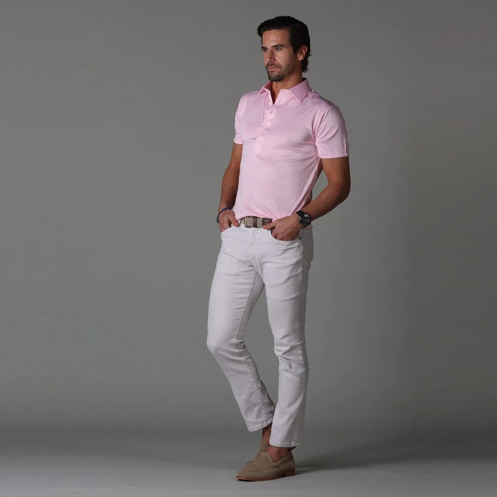 Semi-Spread Collar Polo Pink