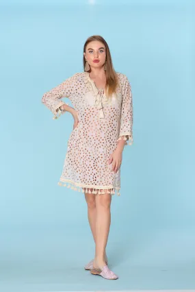 Sexy eyelet tunic