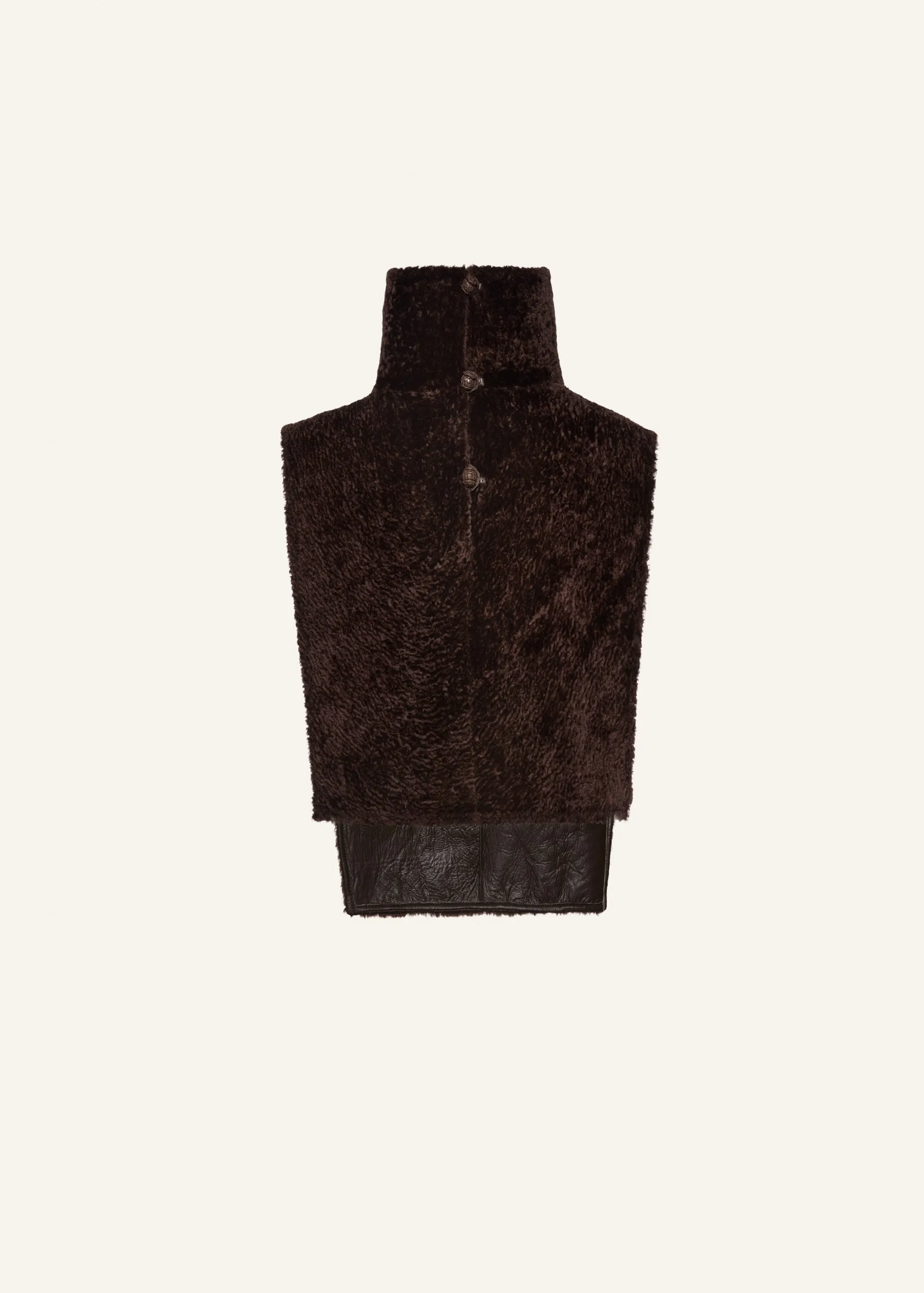 Shearling turtleneck in brown