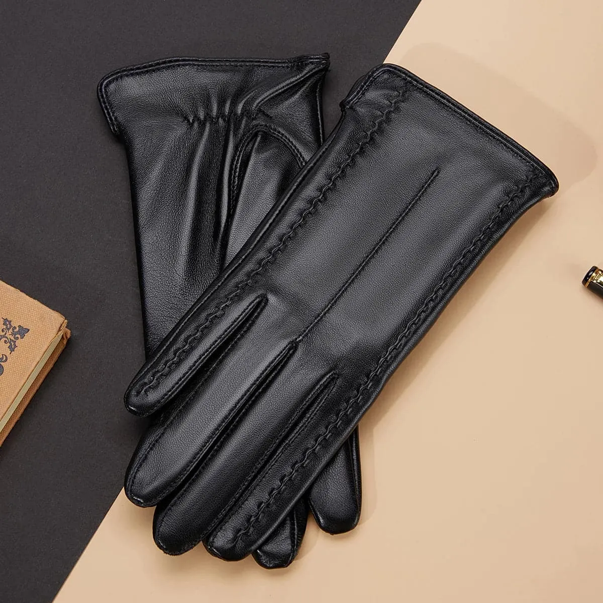 Sheepskin Leather Driving Gloves - Touch Screen Compatible & Durable Gloves for Women