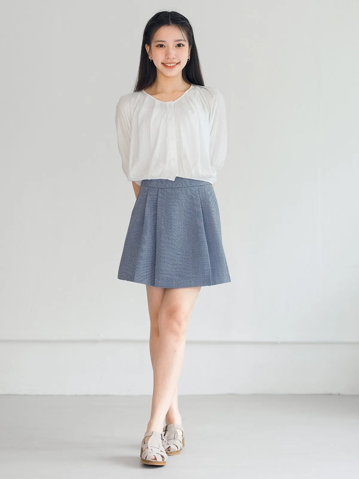 Simea Pleated Mini Skirt*