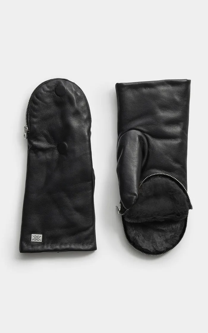 SOIA&KYO BETRICE - Faux Fur-Lined Leather Gloves