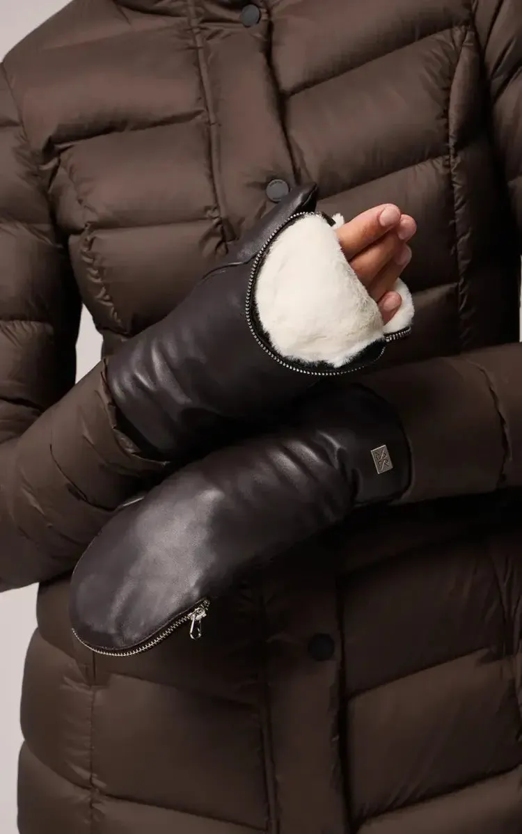 SOIA&KYO BETRICE - Faux Fur-Lined Leather Gloves